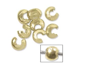 14Kゴールドフィルドまたは925スターリングシルバーの圧着ビーズカバー - ノットカバービーズ 3mm - ジュエリー製作とビーズ細工用品 - ジュエリーパーツ卸売