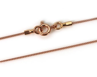 Rose Gold over Sterling Silver Necklace Chain - Tiny Curb Chain - Rose Gold Necklace Chain (16-36 inches) Gift for her-SKU: 601001-RG