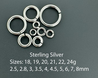 Sterling Silver Permanent Jewelry Jump Rings-925 Sterling Silver Open Jump Rings-Jewelry Making Supplies-Wholesale Findings-Bulk Jump Rings