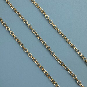 Gold plated Sterling Silver Chain, Unfinished Bulk Chain, 2mm Light Oval Cable Chain, Wholesale Gold Chains, Jewelry Supply - Sku: 101020-VM