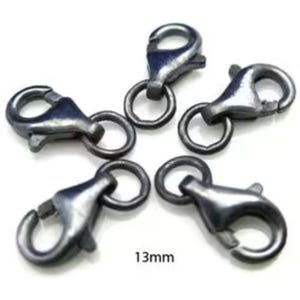 Lobster Clasps- Oxidized Sterling Silver Clasp- Dark Oxidized Vintage Looking Findings - Lobster Claw Clasp, 13mm ( 5 pcs) Sku: 202001-13-OX