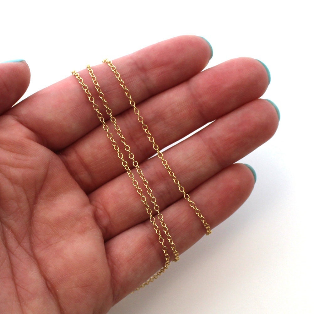 thumbnail image 2 of 14K Gold Filled Beading Chain – 2mm X 2.3mm, Sold By The Foot For Jewelry Making 2 of 6