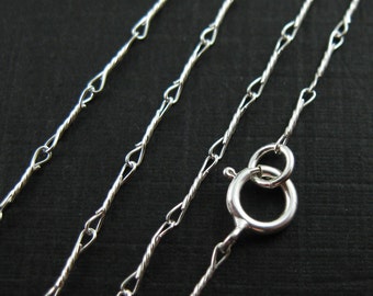 Everyday Sterling Silver Chain-Extra Fine Necklace Chain-Dainty Silver Necklace Chain - Unique Necklace Chain - All Sizes - SKU: 601007