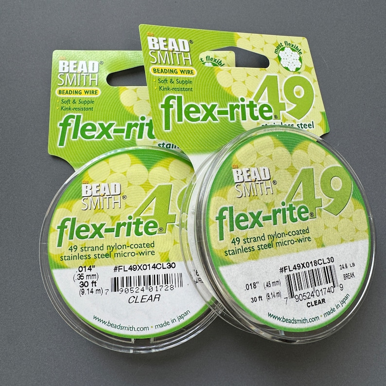 Beading Wire, Stringing Wire, Beadsmith Flex-rite 49 Strand Wire, Pearl ...