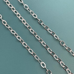 925 Sterling Silver Chains, Bulk Unfinished Chains, 3.5mm Flat Cable Chain, Permanent Jewelry Chain, Wholesale Jewelry Supplies-Sku: 101024