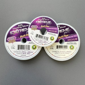 Perlendraht-String Material-Extreme Flex 19 Stränge-Sterling Silber überzogene Metalllegierung Drähte -Sku: 501041-S19