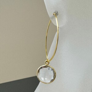 Bezel Gemstone Pendant-Faceted Round Charm-Gold Plated Sterling Silver Charms-Necklace Birthstone Charms-14mm (1pc) SKU: 201102 image 15
