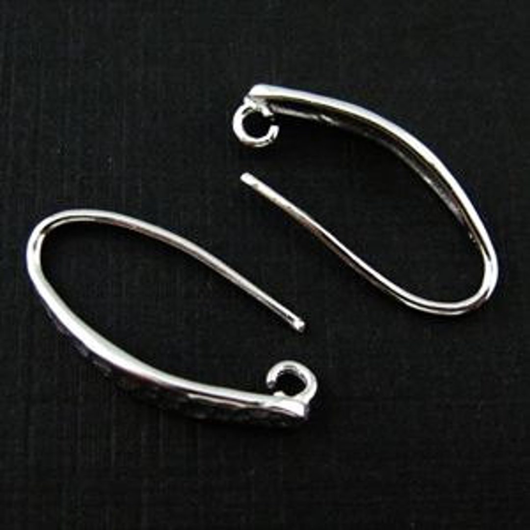 Sterling Silver Earring Findingsfishhook Earwires Silver Hammered Long