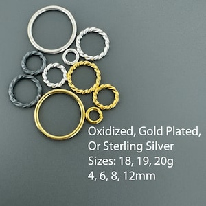 Closed Jump Rings, Gold Plated, Oxidized or Sterling Silver Closed Jump Rings, Wholesale Jewelry Supplies, Bulk Jump Rings, Jewelry Making