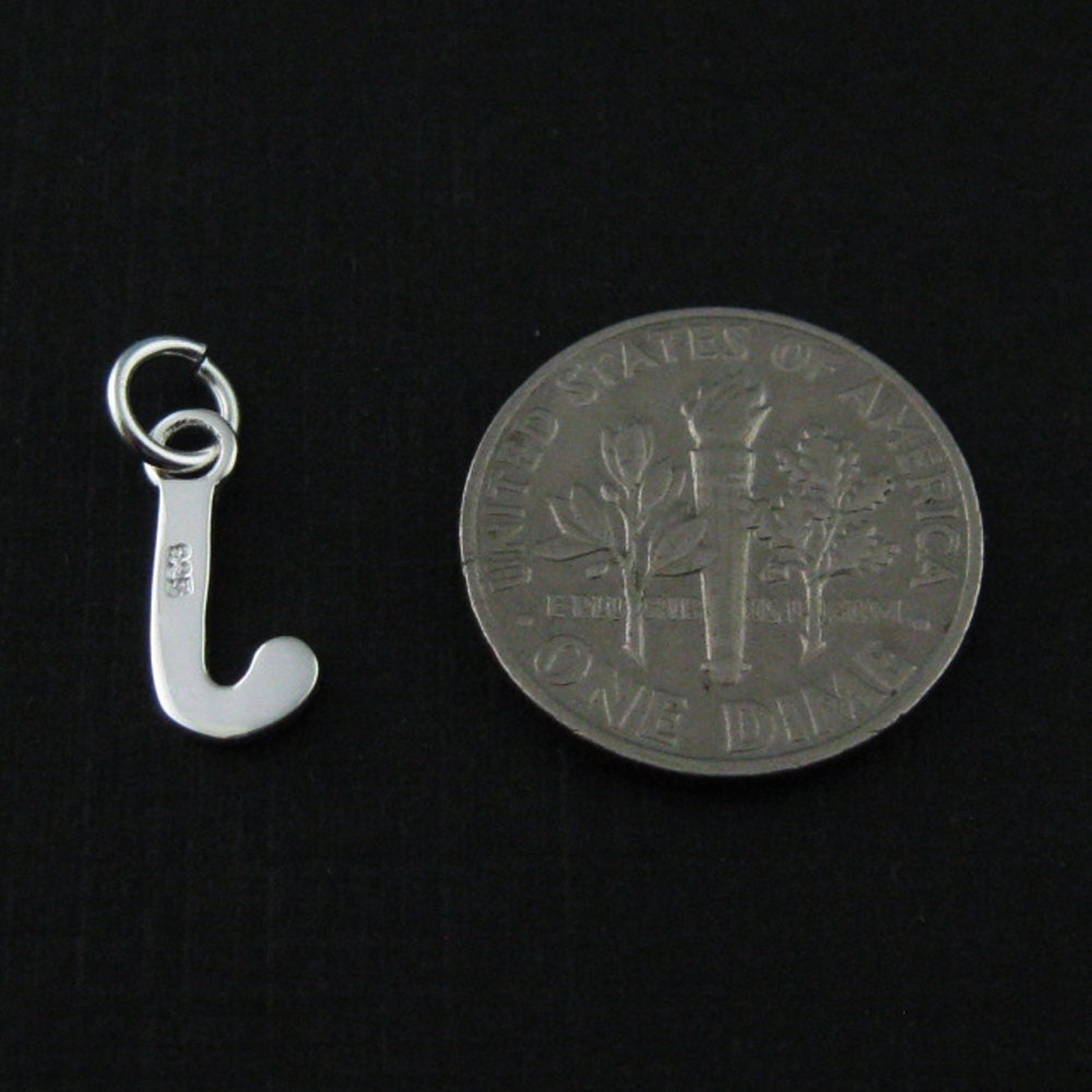 Silver Letter Charm-925 Sterling Silver Pendant-high Polish