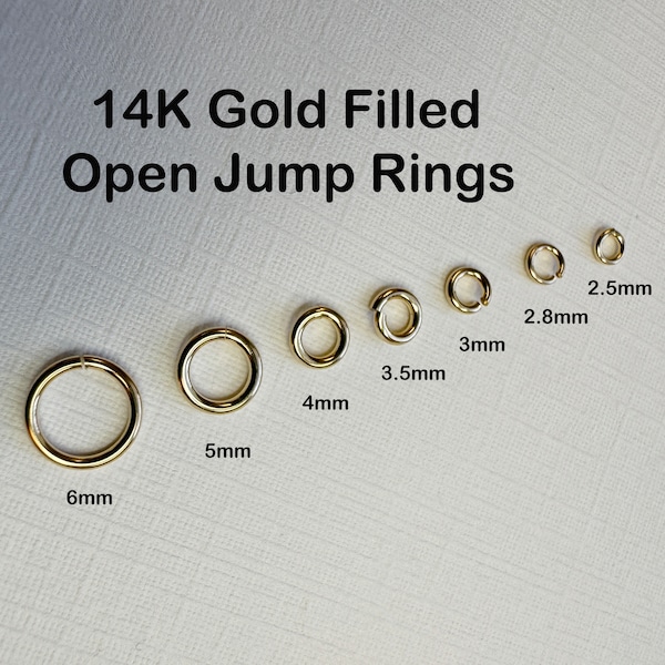 Anneaux sautant remplis d'or 14 carats pour bijoux permanents-Anneaux ouverts pour la fabrication de bijoux, calibre 20, 22 et 24-Fournitures de gros