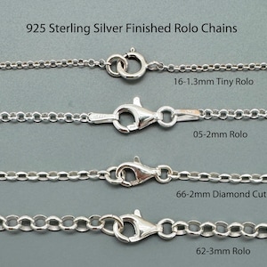 Cadena Rolo con acabado en plata de ley 925 - Collares de 16 a 36 pulgadas - Joyería para uso diario - Joyería con acabado - Cadenas de plata italianas