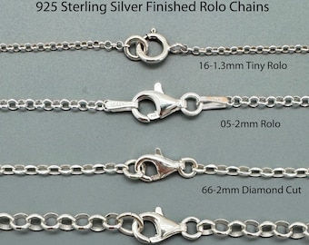 925スターリングシルバー 2mm ロロネックレス - イタリア製チェーン