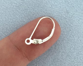 Ganchos para pendientes con cierre de palanca de plata de ley 925 - Ganchos para pendientes con cierre de palanca - Accesorios de joyería al por mayor (20 piezas - 10 pares) sku:203007