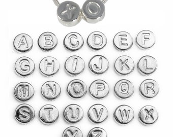 Sterling Silver A-Z Initial Letter Round Tiny Charm - 6mm (1 piece) SKU:201305