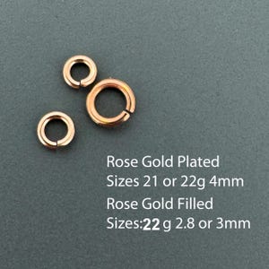 Rose Gold Filled Open Jump Rings, Rose Gold Over 925 Sterling Silver Jumprings,  Wholesale Permanent Jewelry Supplies