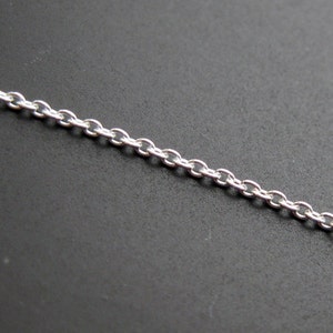 Sterling Silver Chain Tiny Plain Cable Oval Finished Necklace Chain Silver Cable Chain Necklace 28 inches 1 pc SKU: 601009-28 image 3