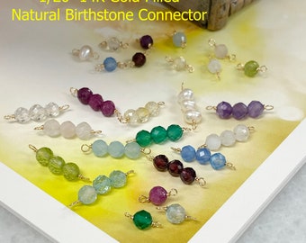 Natural Gemstone Connector-Tiny Birthstone Connector-14K Gold Filled 4mm Connectors-permanent jewelry charms,connetors-Jewelry Supply charms