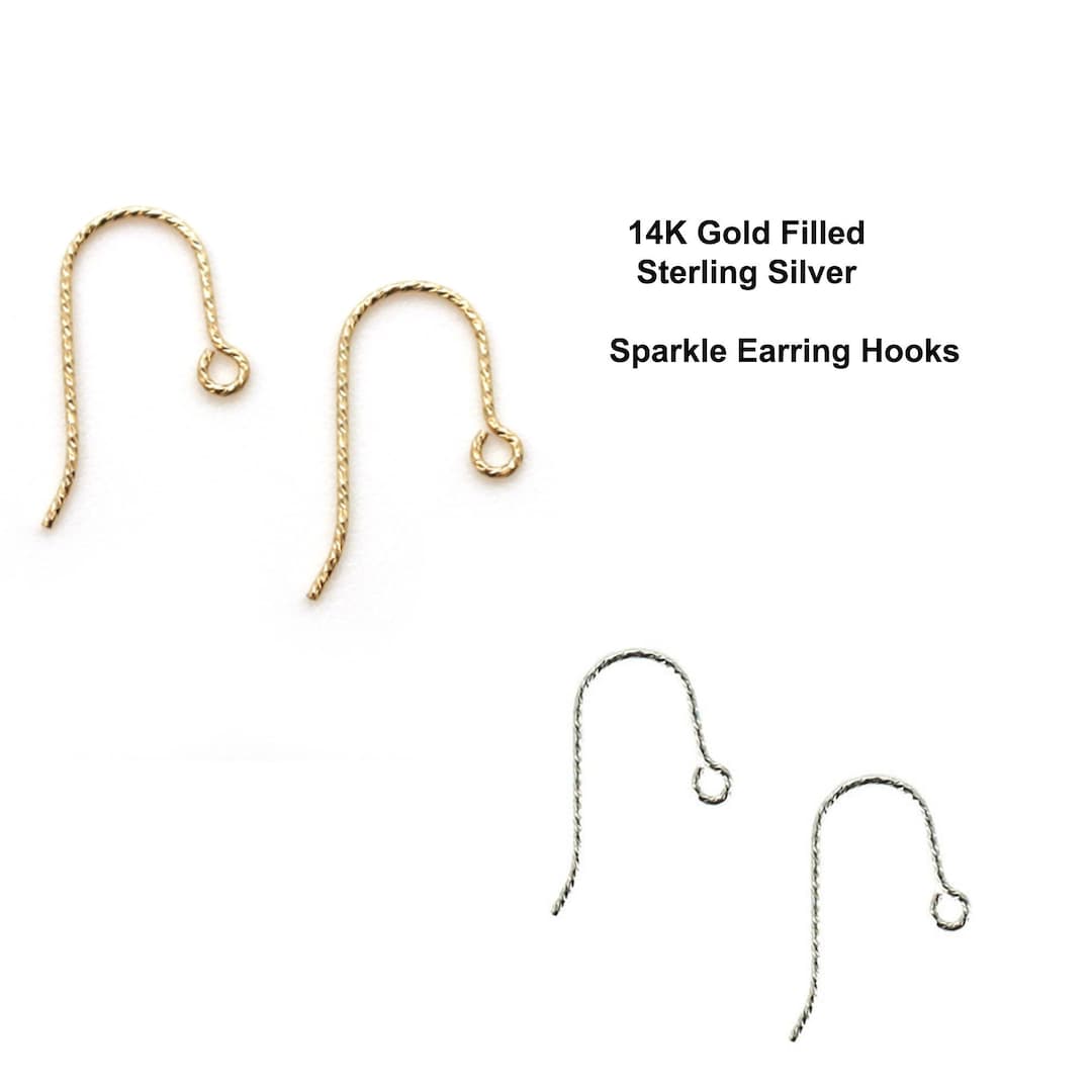 1/20 14K Gold Filled Earwires,sterling Silver Sparkle French Earring