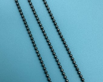 Oxidized 925 Sterling Silver Ball Chain, Bulk Unfinished Chains, Beaded 1.2mm Silver Ball Chain, Wholesale Jewelry Supplies- Sku: 101050-OX