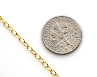 1/20 14K Gold Filled Chain, Bulk Unfinished, 4 x 3mm Strong Cable Oval Chain-Wholesale Chain by the foot  - Sku: 101014-GF