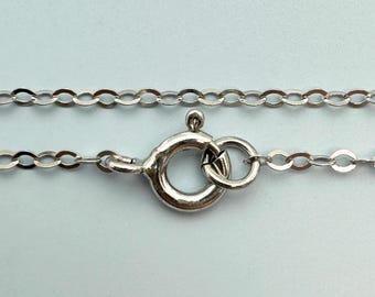 Gerhodineerde sterlingzilver fijne platte kabelketting-gerhodineerd zilveren ketting-lichte kabelketting (16-36 inch)
