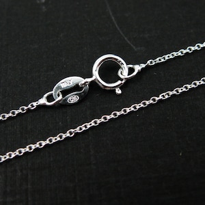 Sterling Silver Chain-Tiny Plain Cable Chain -Finished Necklace Chain - Silver Cable Chain Necklace - 16 inches (1 pc) - SKU: 601009-16