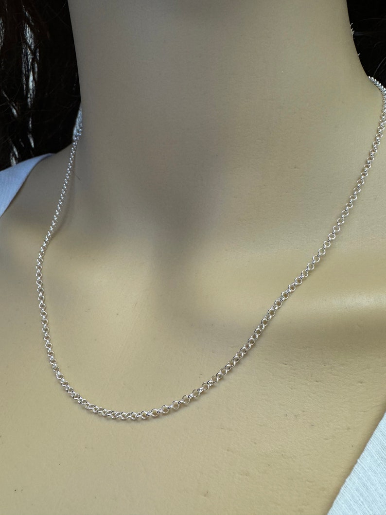 Sterling Silver Chain 2mm Rolo Chain, Sterling Silver Bulk Chains, Wholesale, Jewelry Making, Permanent Jewelry Chain-3 feet-Sku: 101005 image 2