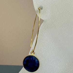 Bezel Gemstone Pendant-Faceted Round Charm-Gold Plated Sterling Silver Charms-Necklace Birthstone Charms-14mm (1pc) SKU: 201102 image 17