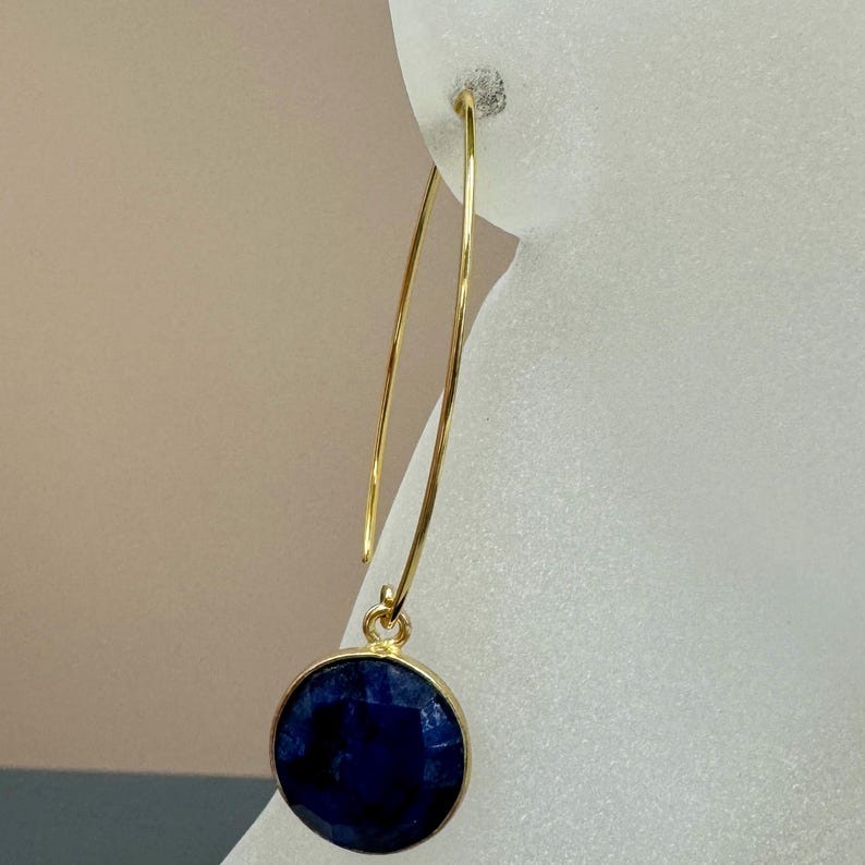 Bezel Gemstone Pendant-Faceted Round Charm-Gold Plated Sterling Silver Charms-Necklace Birthstone Charms-14mm (1pc) SKU: 201102 image 17