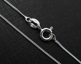 Sterling Silver Chain - Tiny Curb - Finished Necklace for Pendant - 24 inches - SKU: 601001-24