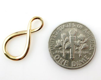 Infinity Charm - Gold plated 925 Sterling Silver Charm - Gold Infinity, Unique Infinity Charm -  Wholesale Charms ( 19mm ) Sku: 201063-VM