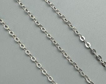 925 Sterling Silver,Unfinished, Bulk Chain- Light Cable Flat Oval (100 feet or 1200 inches) Wholesale Chains - 15 Percent Off SKU : 101021