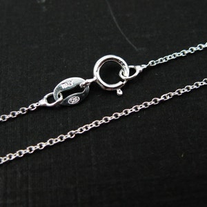 Sterling Silver Chain - Tiny Plain Cable Chain - Finished Necklace Chain - Fine Silver Chain - 16 inches (5 pcs) Save 5% - SKU: 601009-16