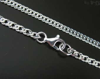 Sterling Silver Anklet - Double Diamond Cut Curb Link - 3mm by 5mm (10 inches) - SKU: 601035-10