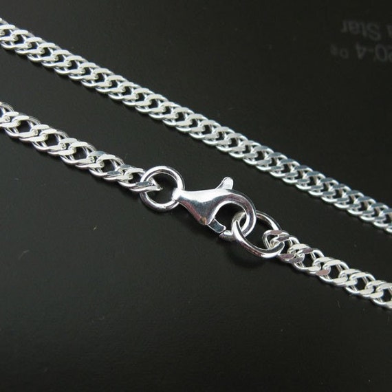 BeadUnion Sterling Silver Diamond Cut Curb Necklace Chain Fancy 4mm Curb Chain Necklace