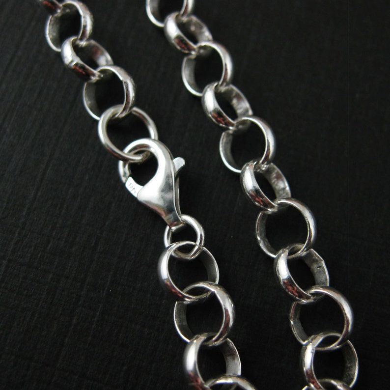 Sterling Silver Necklace Chunky Chain Huge Rolo Chain Etsy UK