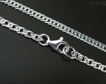 Sterling Silver Charm Bracelet - Double Diamond Cut Curb Chain Bracelet- 3mm by 5mm (7.5 inches) - SKU: 601035-7.5