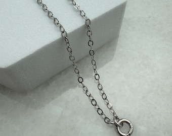 Rhodium plated Sterling Silver Chain - 2.5mm Flat Cable Chain - Light Chain Necklace-Flat Cable Rhodium Chain (16-36 inches) SKU: 601022RH