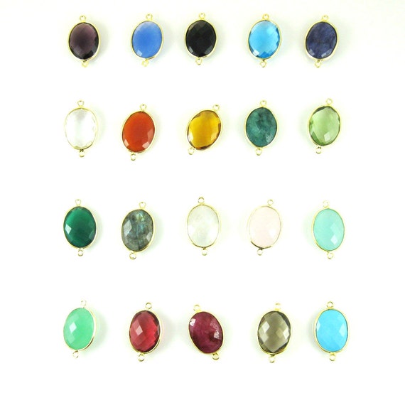 14x18mm Faceted Oval Sold Per 2 Pieces Gemstone Connector Labradorite
