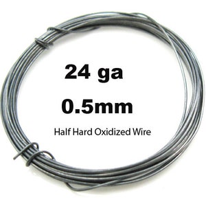 Oxidized Sterling Silver Wire. 24 Ga Half Hard Wire, 0.5mm Wire, Sterling Silver Jewelry Making Wire- Wholesale Bulk Wire- Sku: 207003X