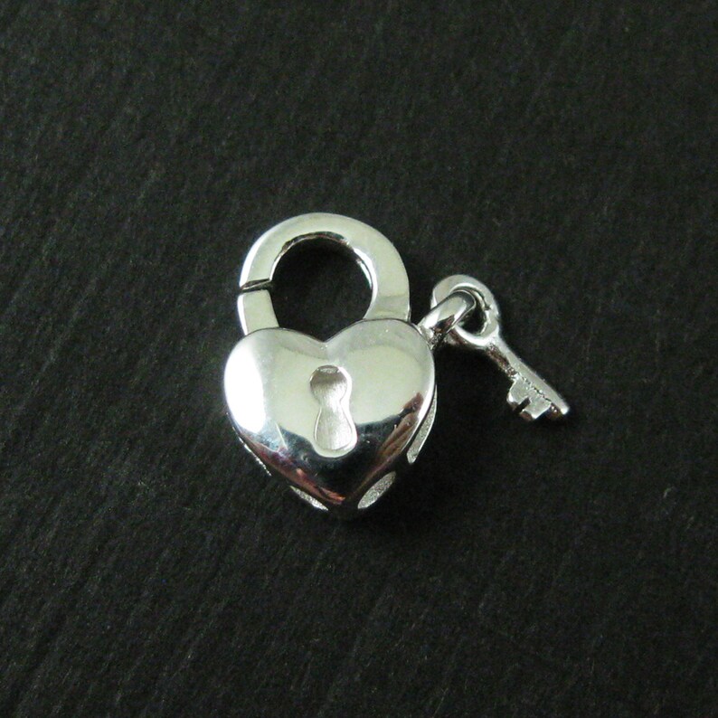 Sterling Silver Clasp Fancy Clasp Heart With Lock and Key Etsy