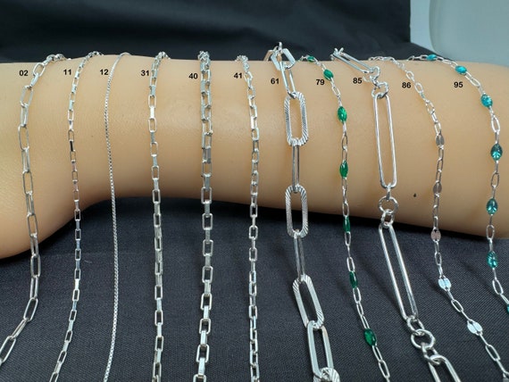 Sterling Silver Bulk Chain by the Foot Permanent Jewelry Making Delicate and Chunky Chains Bulk Paperclip Enamel Chains by Foot. Etsy UK