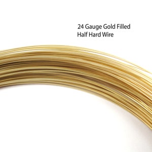 14K guldfylld 24 Gauge halvhård tråd - 0,5 mm tråd - Smyckestillverkning Partihandel Bulk Trådlindningstillbehör