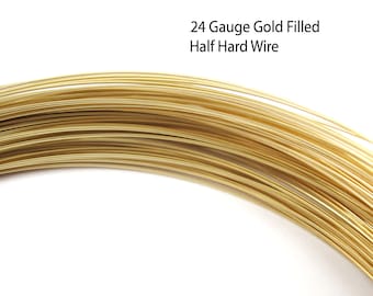 Gold Filled Wire. 24 Ga Half Hard Wire, 0.5mm Wire, Gold Filled Jewelry Making Wire- Wholesale Bulk Gold Wire -Sku:  207003-GF