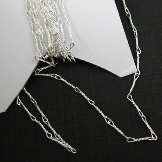 Sterling Silver Bulk Chain by the foot,Jewelry Making Fancy Twisted Chains,Wholesale Unfinished Bulk Chains for Necklace,Bracelet Sku:101007