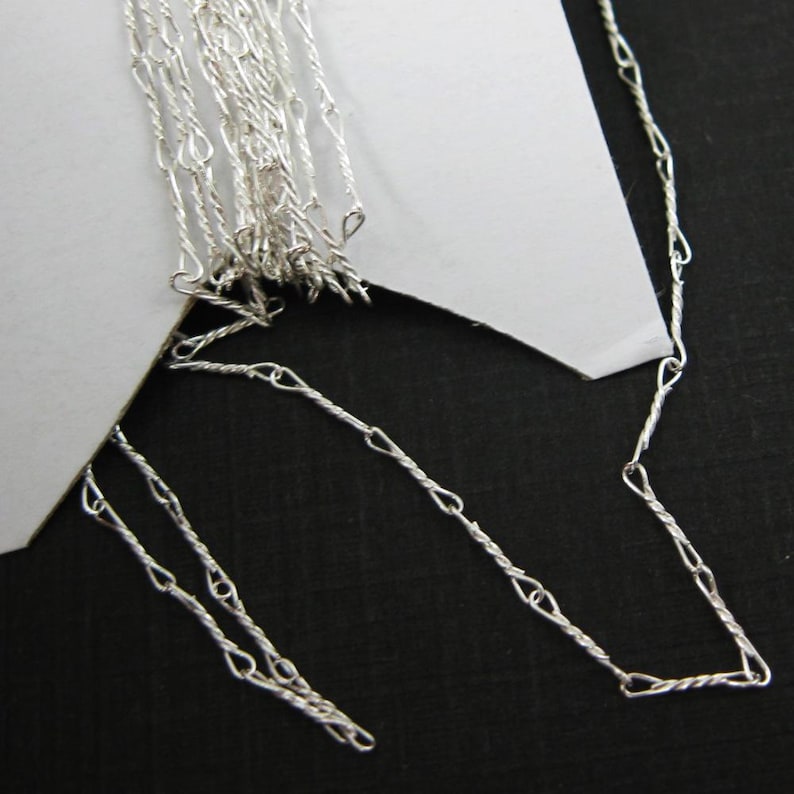 Sterling Silver Bulk Chain by the foot,Jewelry Making Fancy Twisted Chains,Wholesale Unfinished Bulk Chains for Necklace,Bracelet Sku:101007 image 1