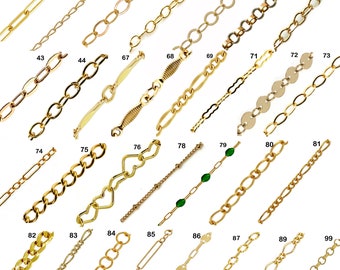 14K Gold Filled Bulk Chains By The Foot-Permanent Jewelry Chains-Wholesale Jewelry Chains-30 Different Styles-Bulk Gold Filled Jewelry Chain