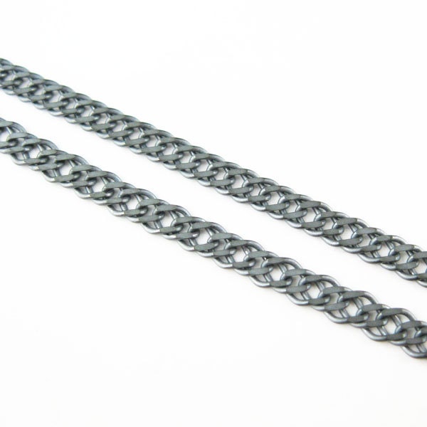 Thick Fancy Link Curb Chain Strap With Diamond Cut Accents GUNMETAL Luxury  Chain Strap 3/8 Wide Choose Length & Hooks/clasps 