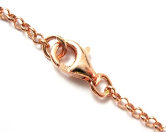 Rose Gold plated Sterling Silver Chain, Rose Gold Rolo Chain Necklace, Anklet Chain, Bracelet Chain - 2mm Rolo Chain (7-36") SKU: 601005-RG